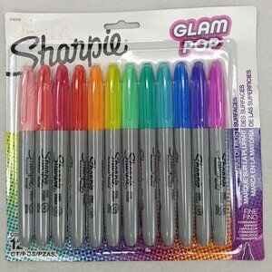 Sharpie Glam Pop Fine Point Permanent Markers 12/Pkg-Assorted new